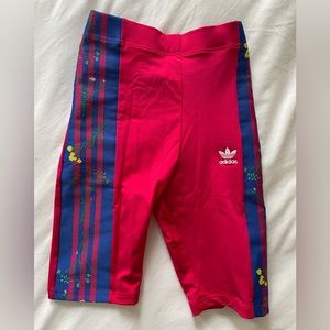 NWT Adidas flower pink cycling shorts, size S